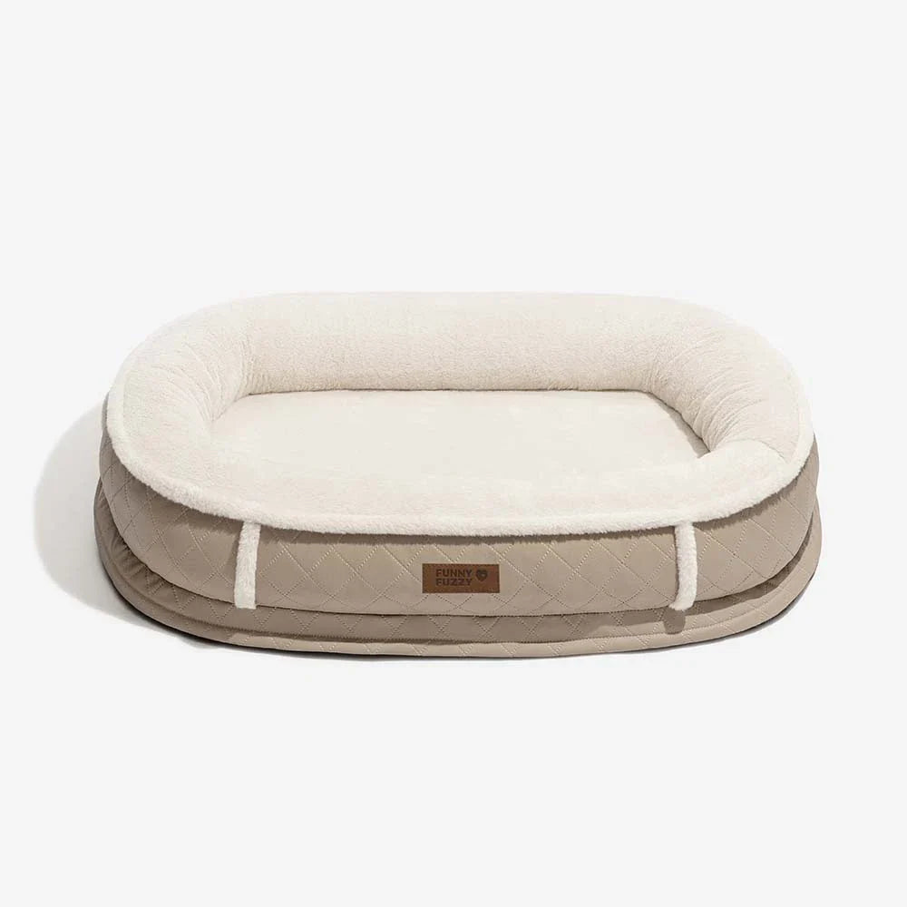 Deluxe Kunstleder & Plüsch Abnehmbares Orthopädisches Donut Hundebett - WarmNest