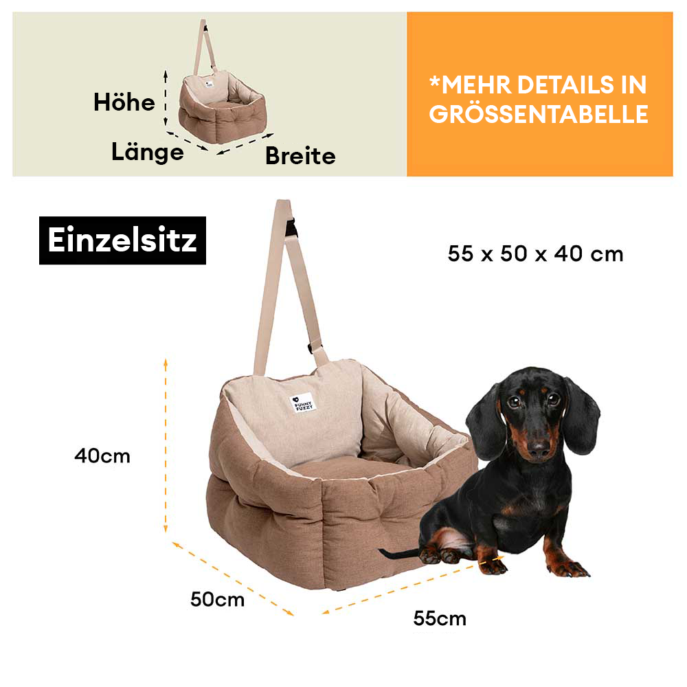 Wasserdichtes & Verdicktes Einzelsitz Hundeautositzbett