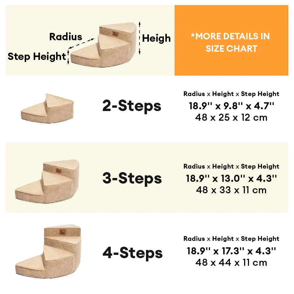 CreamyStep Haustiertreppe – Abnehmbar & Gelenkfreundlich aus Cordura