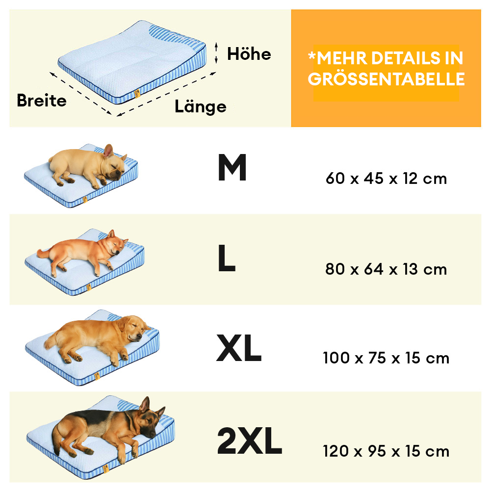 Extra großes kühlendes waschbares rechteckiges orthopädisches Kühlmatte Hund - Kühlmatte Hund