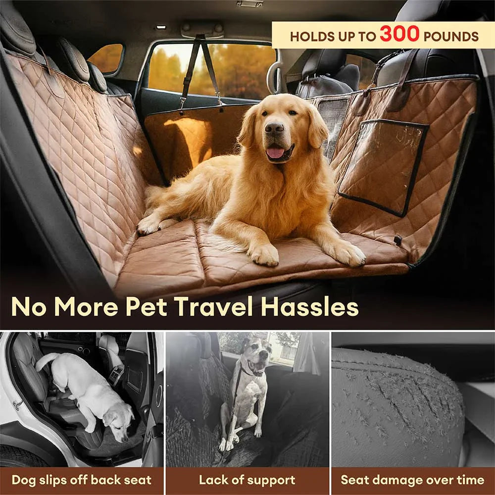 Premium Kunstleder wasserabweisend Hängematte Hund Autositz Abdeckung - RideProtector