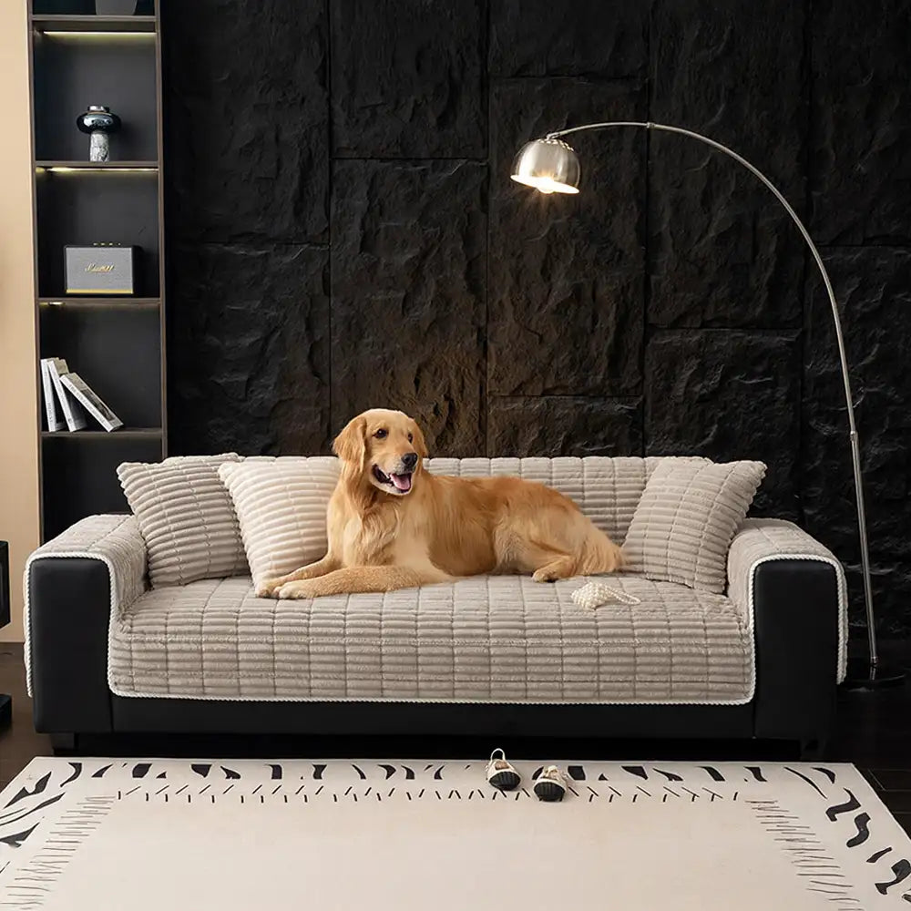 Einsitzer Bequemer Fleece Sofa Schutzhülle, Wasserdicht & Rutschfester Couchbezug