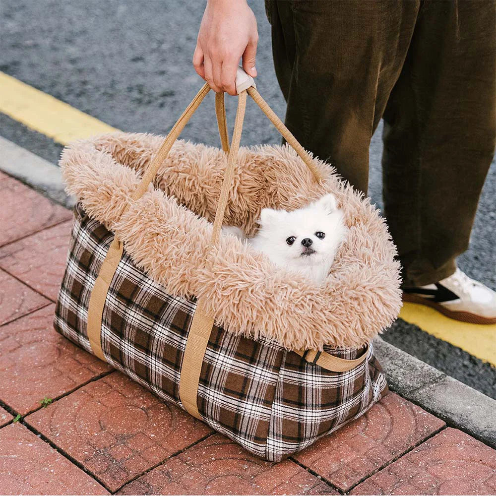 2 in 1 großer Alljahres-Haustierträger und Hundeschlafsack - Voyager's Plaid