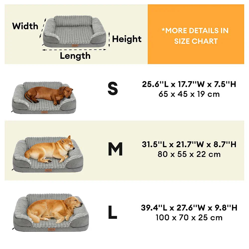 Fluffiges Plüsch-Orthopädisches Waschbares Bolster- Eckhundebett- ComfyPaws