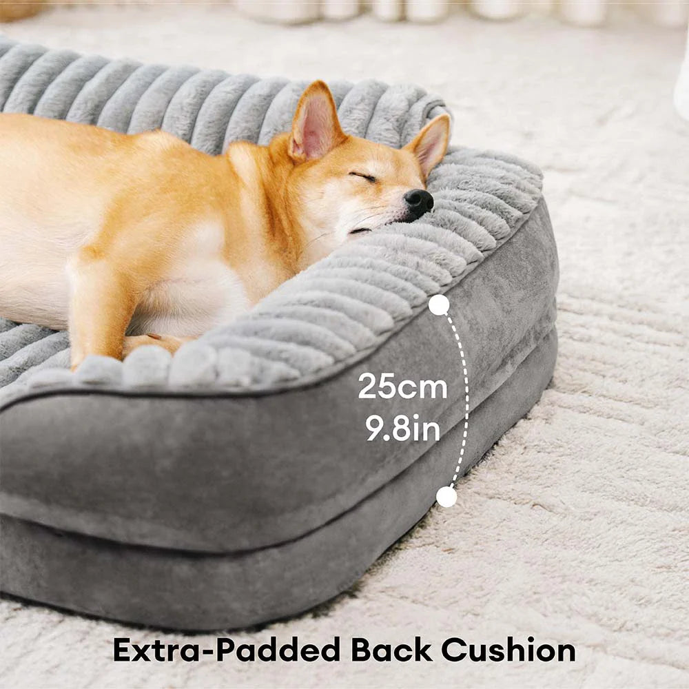 Fluffiges Plüsch-Orthopädisches Waschbares Bolster- Eckhundebett- ComfyPaws