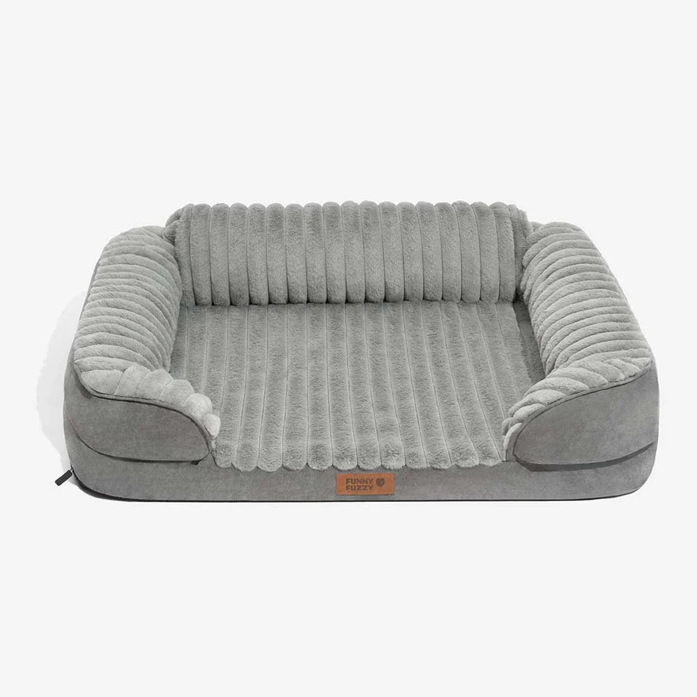 Fluffiges Plüsch-Orthopädisches Waschbares Bolster- Eckhundebett- ComfyPaws