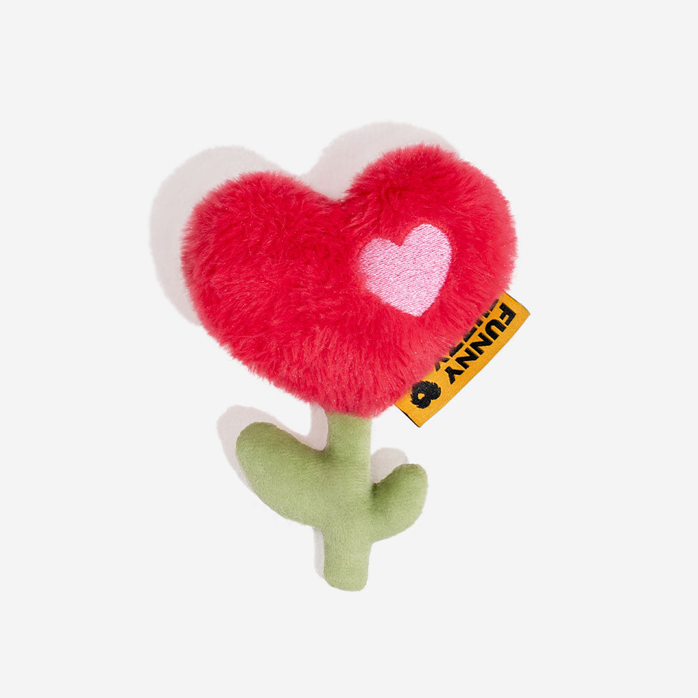 FUNNYFUZZY Valentinstags-Rose Plüsch Quietschspielzeug für Hunde