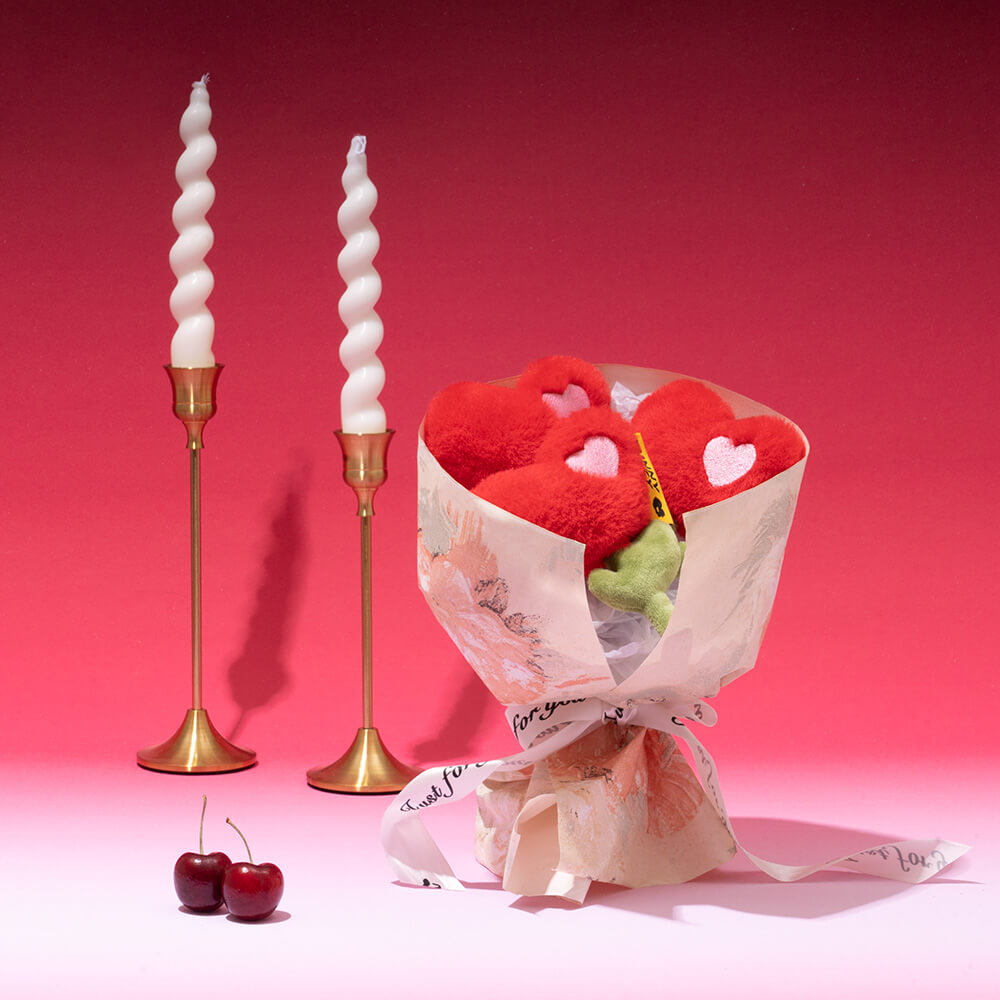 FUNNYFUZZY Valentinstags-Rose Plüsch Quietschspielzeug für Hunde