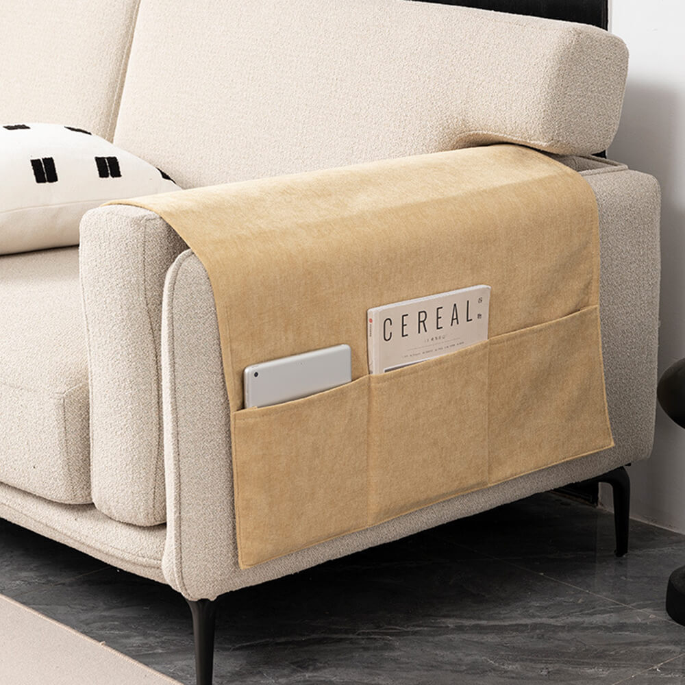 Chenille Antikratzer Sofa-Armlehnenbezug Zeitschriftenhalter