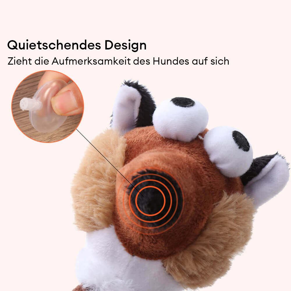 Hundespielzeug aus Plüsch mit langem Hals und Quietschtier Interaktives Kauspielzeug