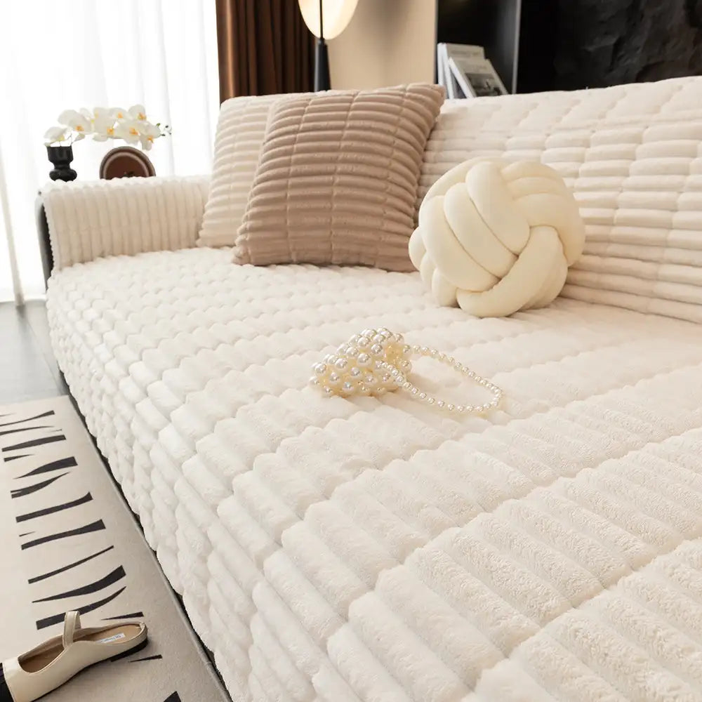 Einsitzer Bequemer Fleece Sofa Schutzhülle, Wasserdicht & Rutschfester Couchbezug