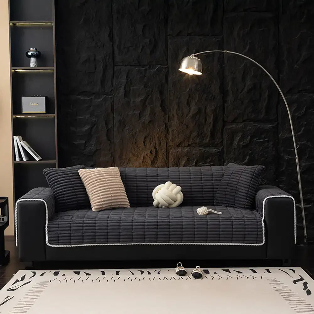 Einsitzer Bequemer Fleece Sofa Schutzhülle, Wasserdicht & Rutschfester Couchbezug