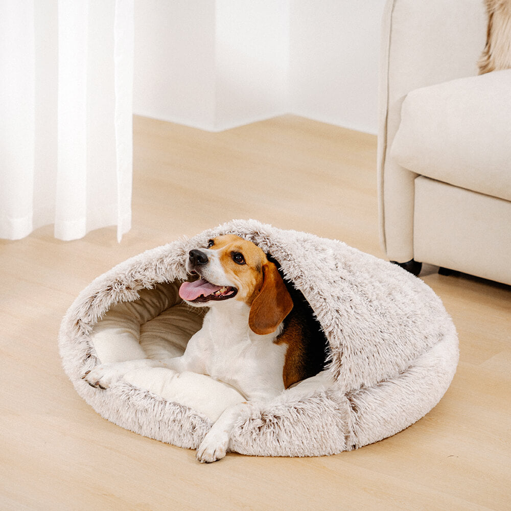 Beruhigendes Halbgeschlossenes Plüsch-Pita-Haustiernest für Hunde