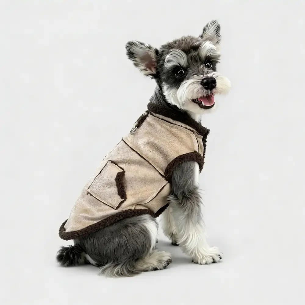 Retro Wildleder Dackel Hundeweste