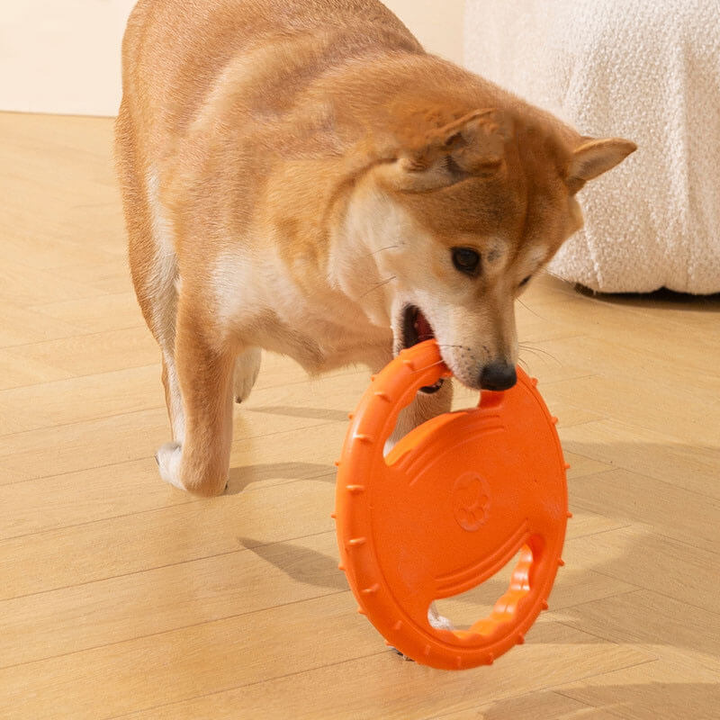 Interaktive Hunde-Frisbee Lenkrad Wurfspielzeug aus Gummi