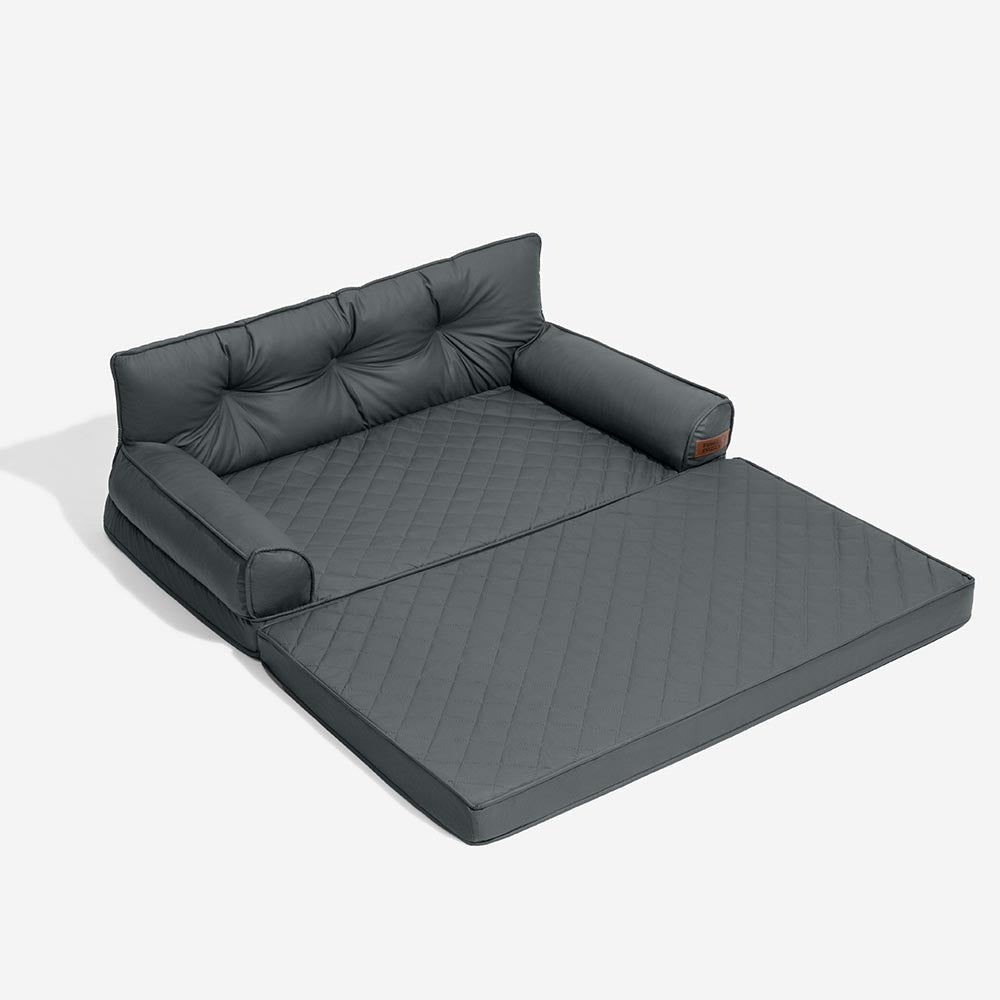 Luxe Kunstleder faltbares orthopädisches großes Hundebett - CoreLounge