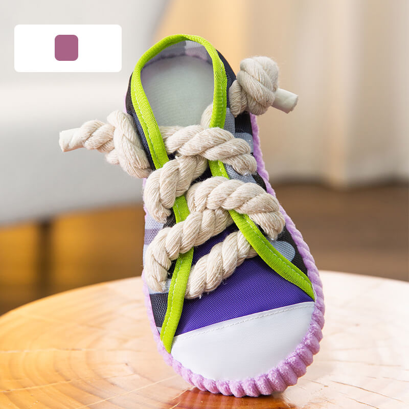 Beißspielzeug für Hunde in Schuhform aus Baumwollseil