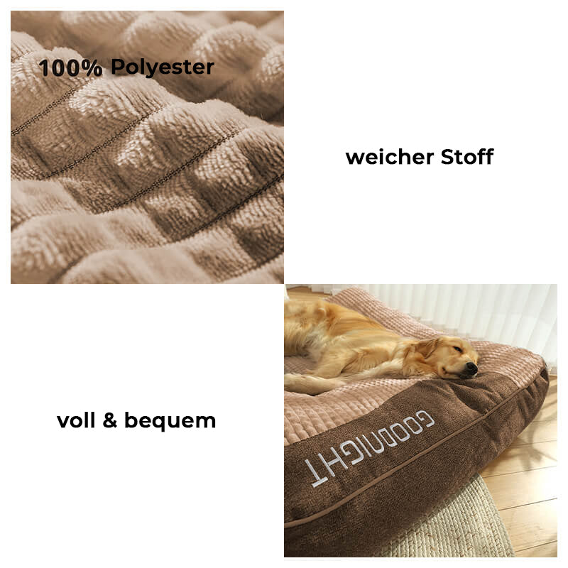 Großes Dickes Kratzfestes Orthopädisches Hundekissenbett mit Wirbelsäulenschutz