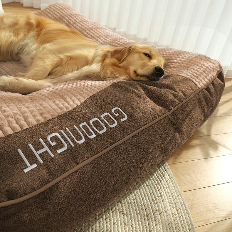 Großes Dickes Kratzfestes Orthopädisches Hundekissenbett mit Wirbelsäulenschutz