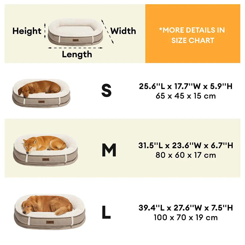 Deluxe Kunstleder & Plüsch Abnehmbares Orthopädisches Donut Hundebett - WarmNest