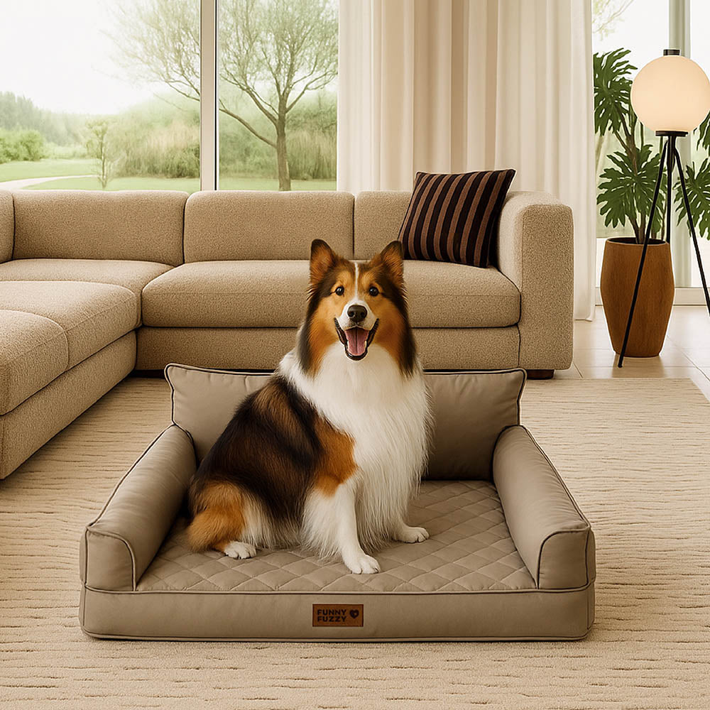 Luxe Kunstleder faltbares orthopädisches großes Hundebett - CoreLounge
