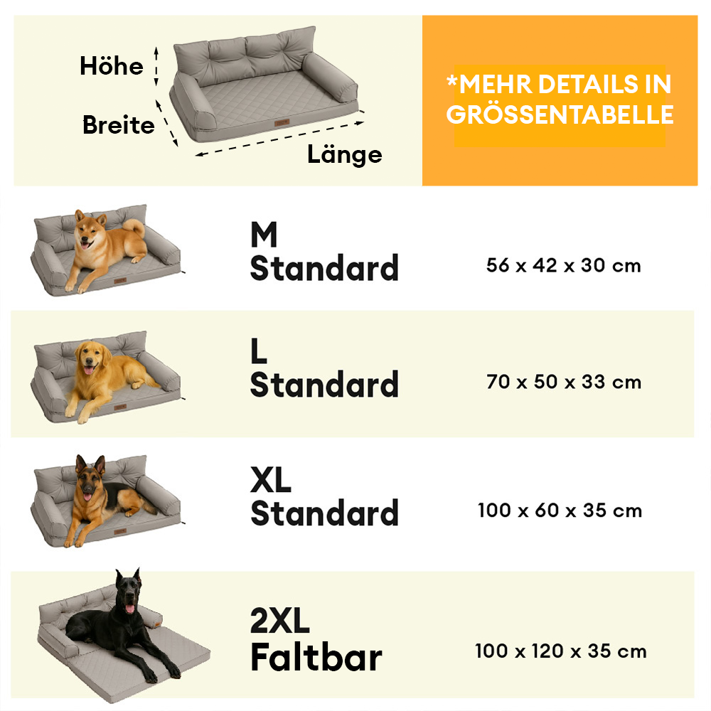 Luxe Kunstleder faltbares orthopädisches großes Hundebett - CoreLounge