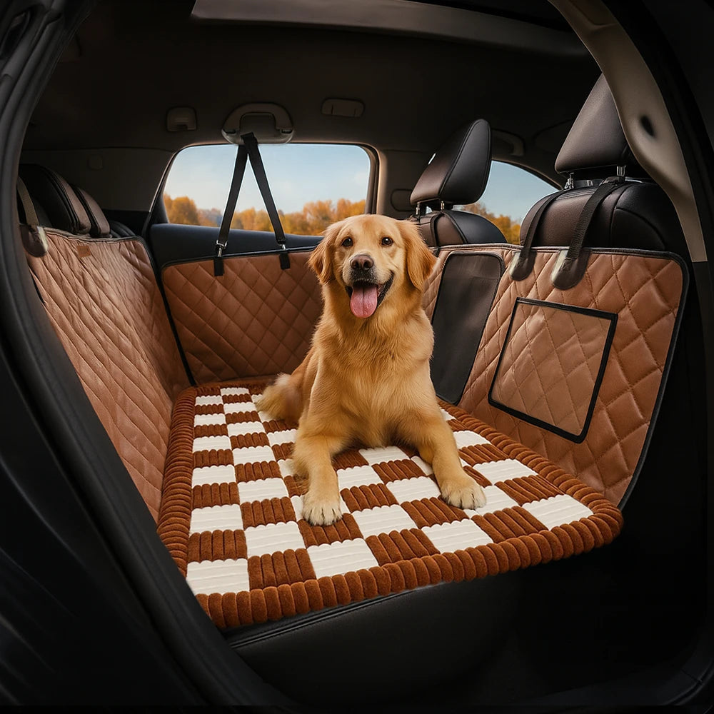 Gemütliche Karo-Rutschfeste Hundebettmatte für Sitzverlängerung im Auto
