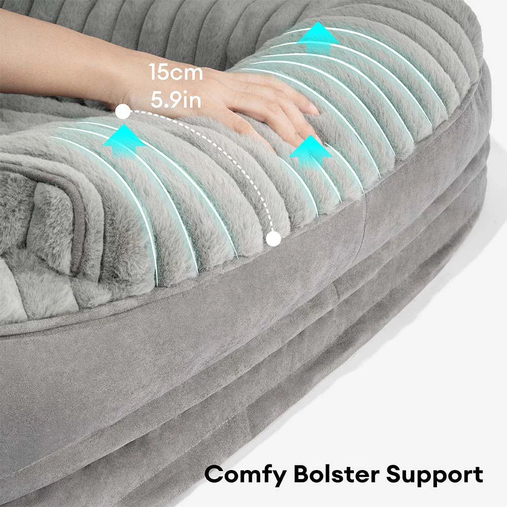Fluffiges Plüsch-Orthopädisches Waschbares Bolster- Eckhundebett- ComfyPaws