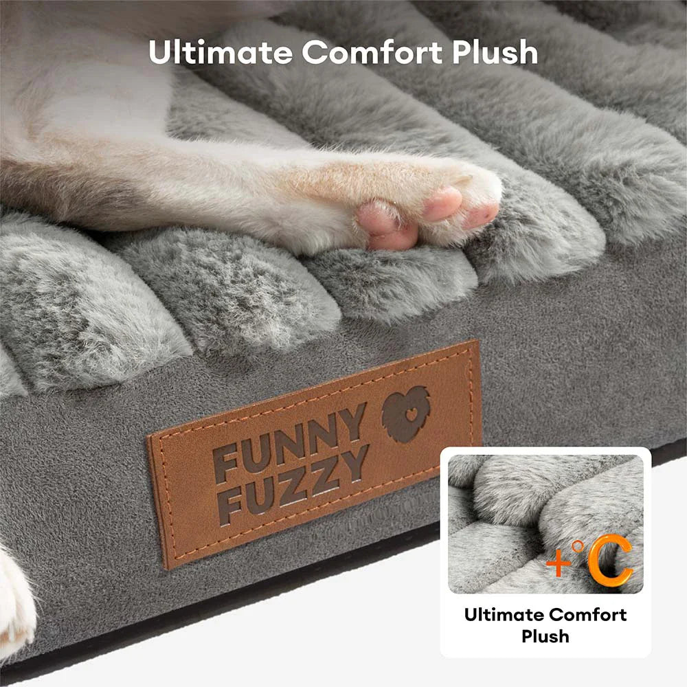 Fluffiges Plüsch-Orthopädisches Waschbares Bolster- Eckhundebett- ComfyPaws