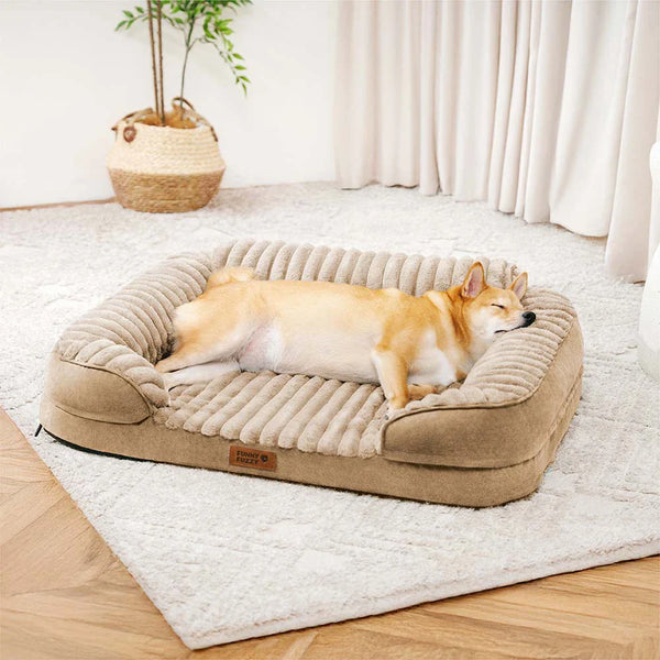 Fluffiges Plüsch-Orthopädisches Waschbares Bolster- Eckhundebett- ComfyPaws