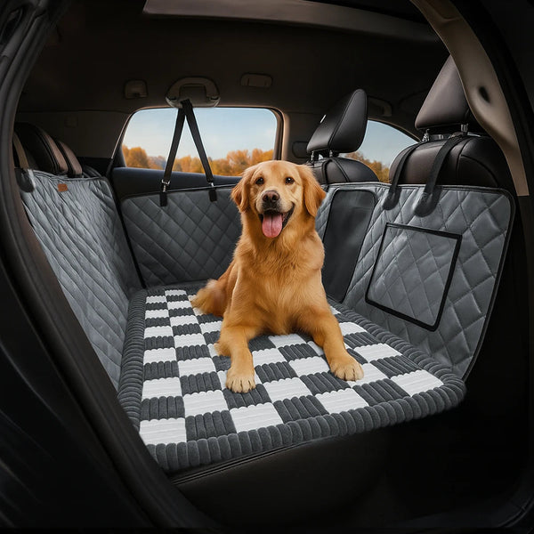Gemütliche Karo-Rutschfeste Hundebettmatte für Sitzverlängerung im Auto