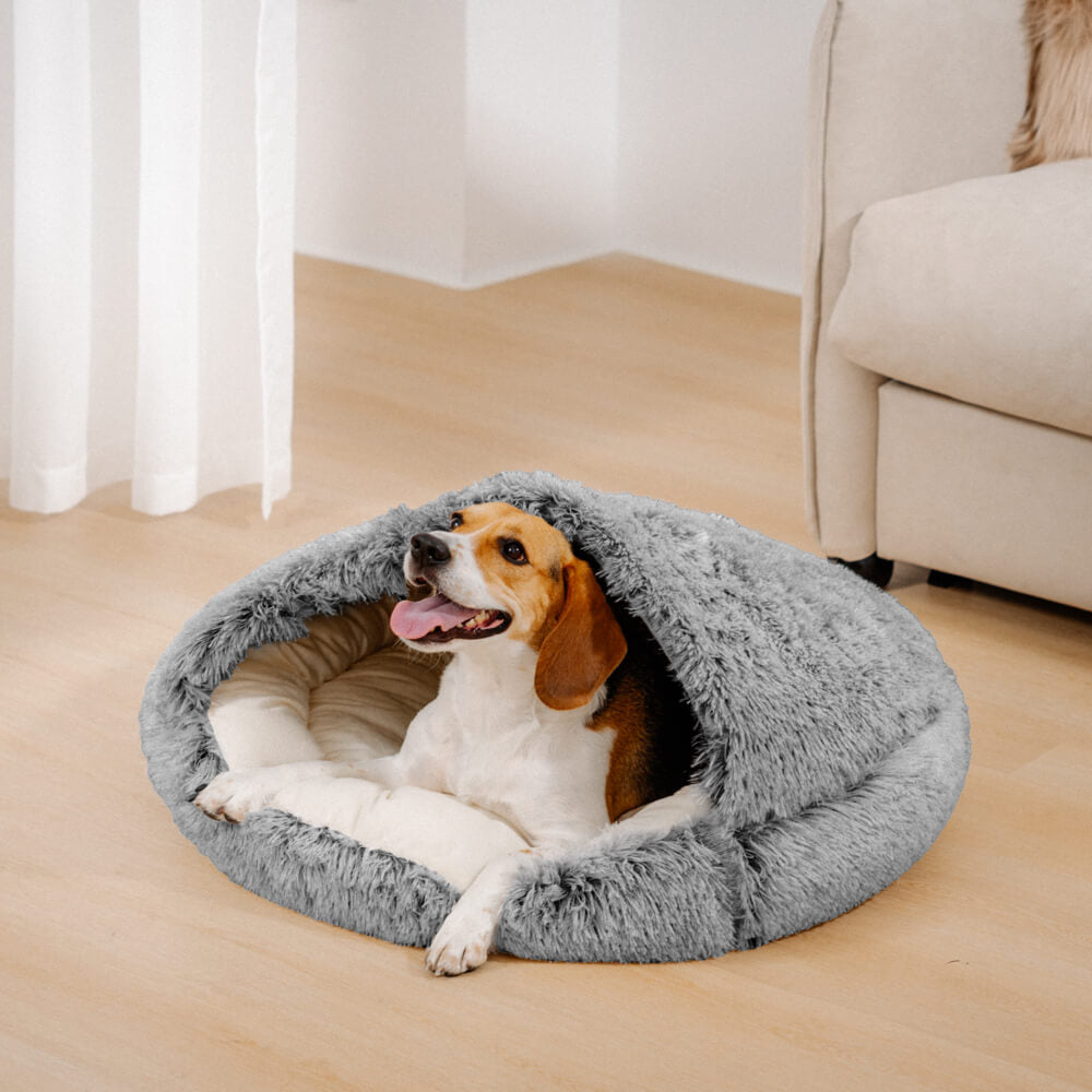 Beruhigendes Halbgeschlossenes Plüsch-Pita-Haustiernest für Hunde