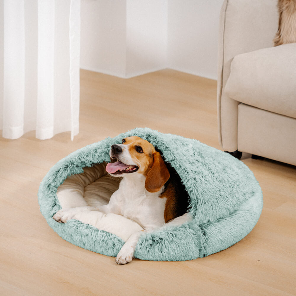 Beruhigendes Halbgeschlossenes Plüsch-Pita-Haustiernest für Hunde