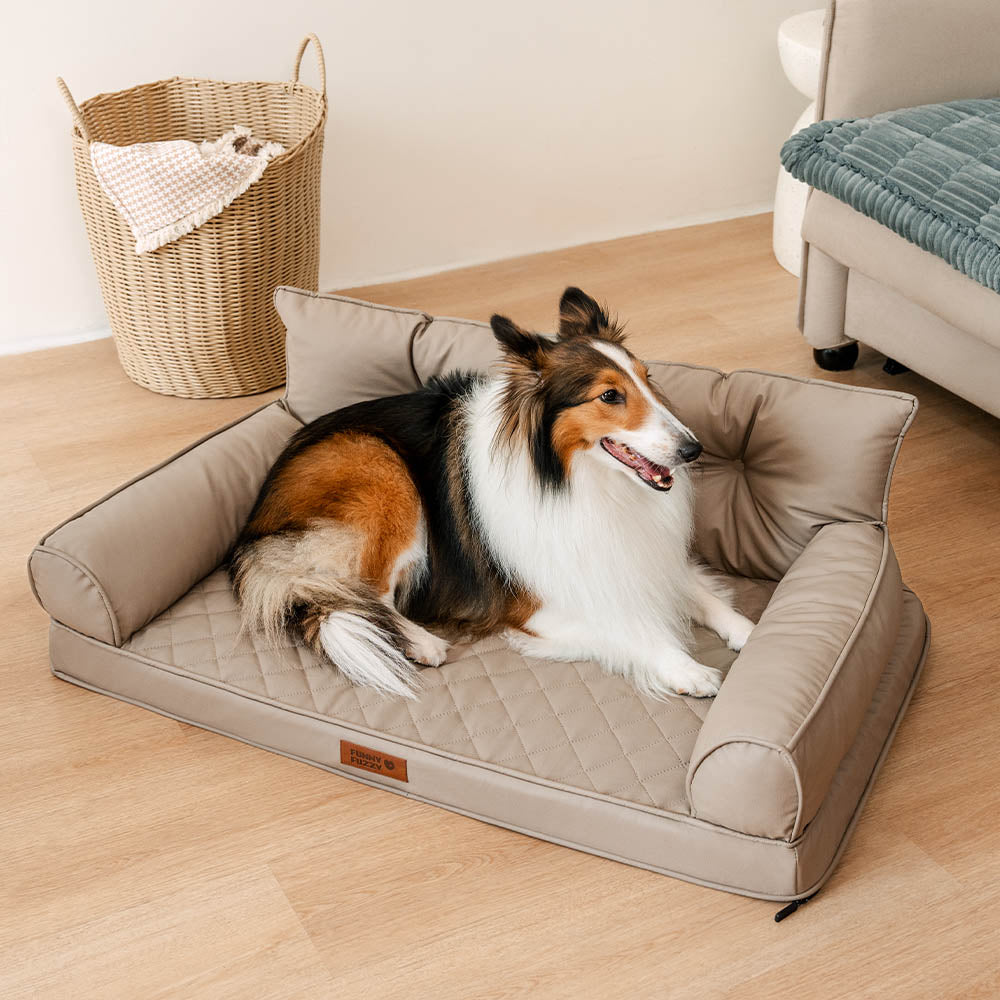 Luxe Kunstleder faltbares orthopädisches großes Hundebett - CoreLounge
