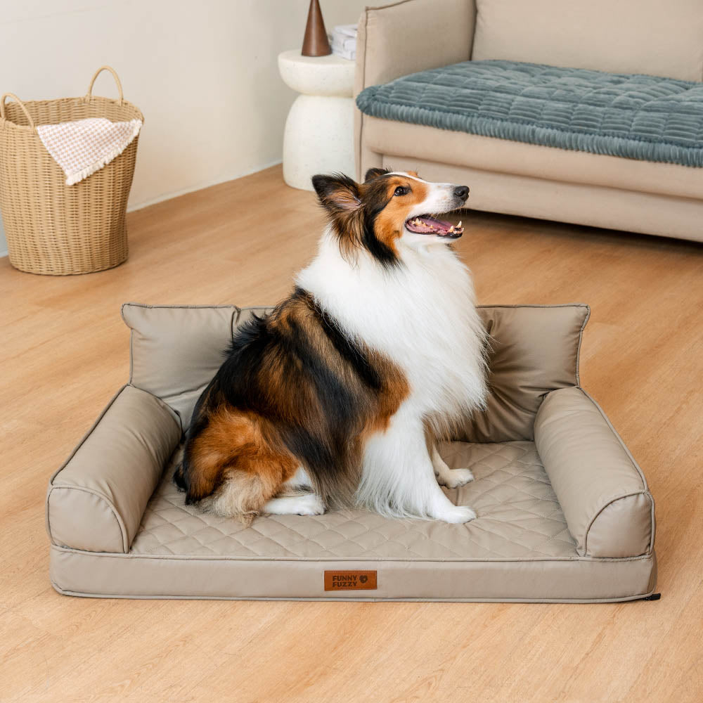 Luxe Kunstleder faltbares orthopädisches großes Hundebett - CoreLounge