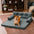 Luxe Kunstleder faltbares orthopädisches großes Hundebett - CoreLounge
