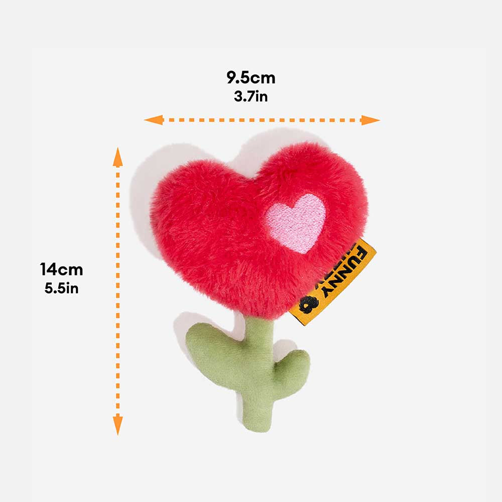 FUNNYFUZZY Valentinstags-Rose Plüsch Quietschspielzeug für Hunde