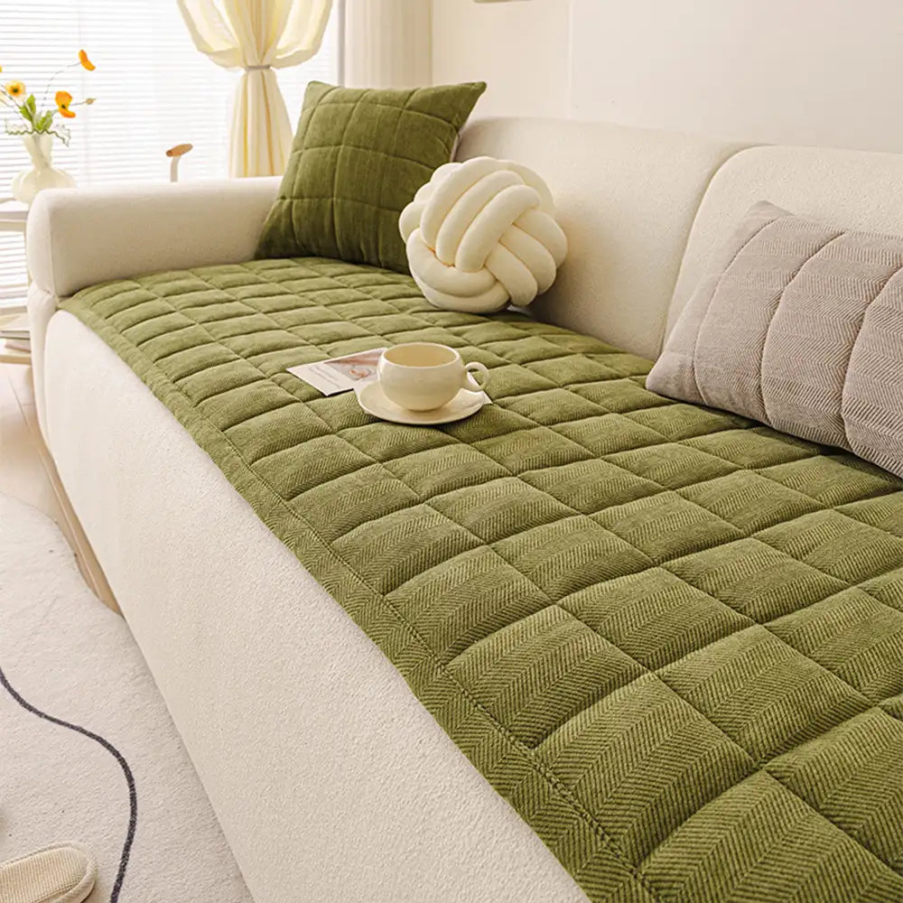 Zickzack-Chenille Elegante Atmungsaktive Sofadecke Rutschfeste Couchhülle