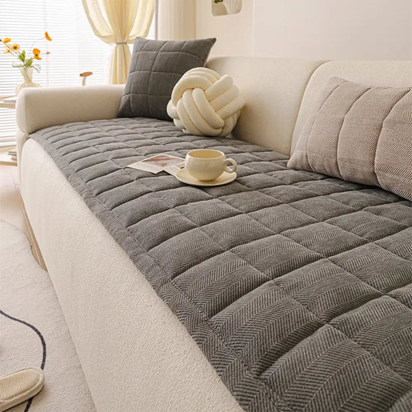 Zickzack-Chenille Elegante Atmungsaktive Sofadecke Rutschfeste Couchhülle