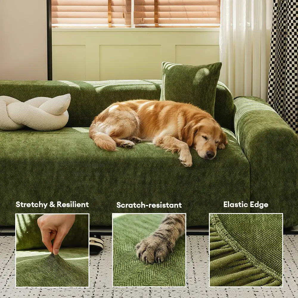 Zickzack Vollabdeckung Kratzfest Sofa Schutz Magische Stretch Eckcouchbezug
