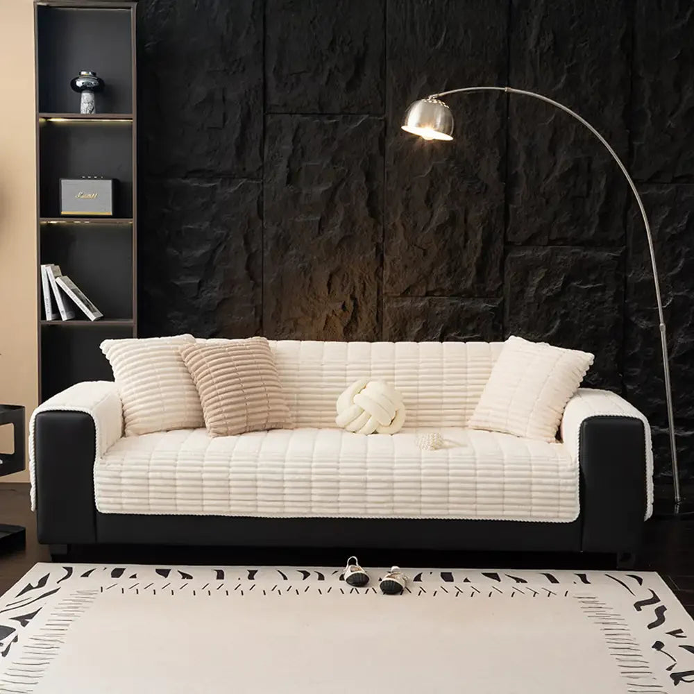Einsitzer Bequemer Fleece Sofa Schutzhülle, Wasserdicht & Rutschfester Couchbezug