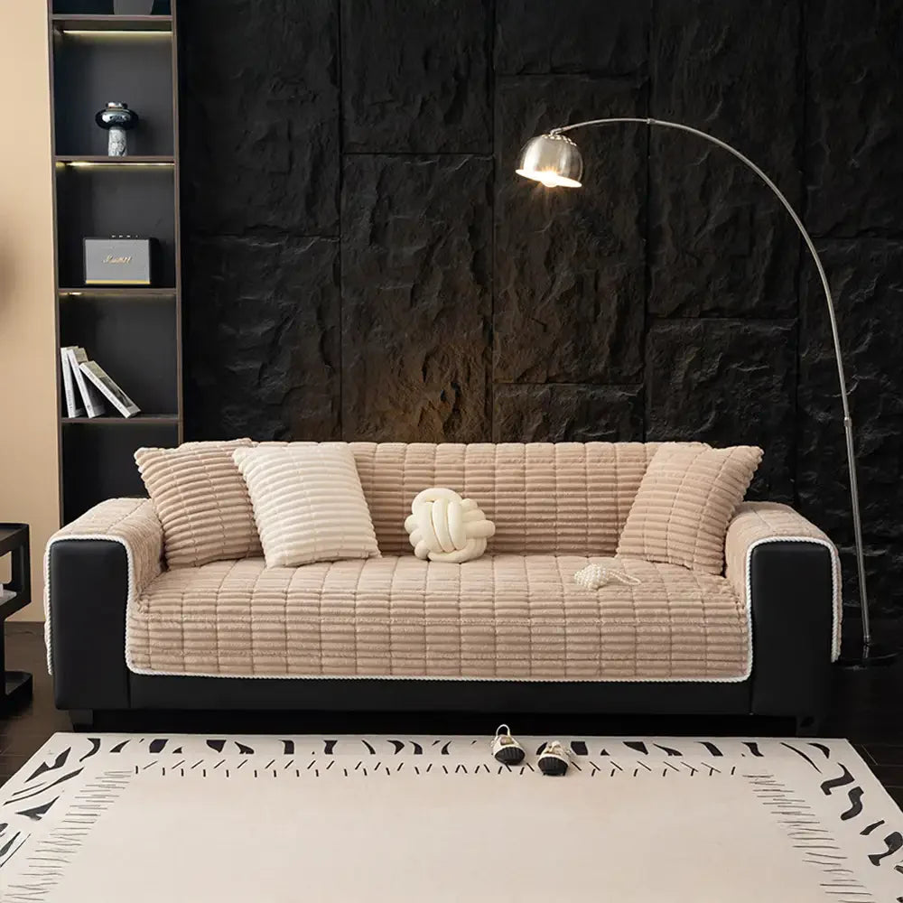 Einsitzer Bequemer Fleece Sofa Schutzhülle, Wasserdicht & Rutschfester Couchbezug