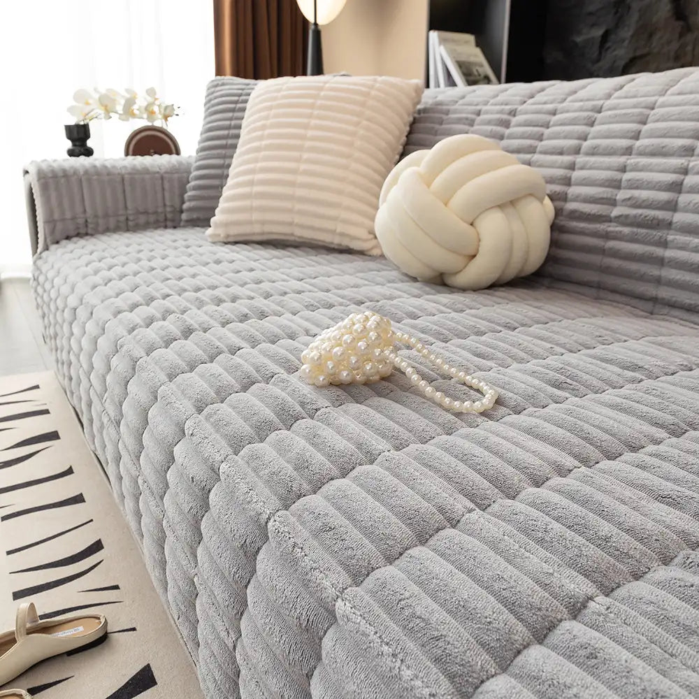 Einsitzer Bequemer Fleece Sofa Schutzhülle, Wasserdicht & Rutschfester Couchbezug