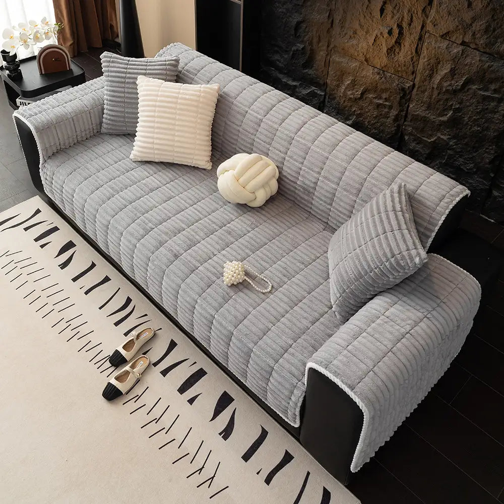 Einsitzer Bequemer Fleece Sofa Schutzhülle, Wasserdicht & Rutschfester Couchbezug