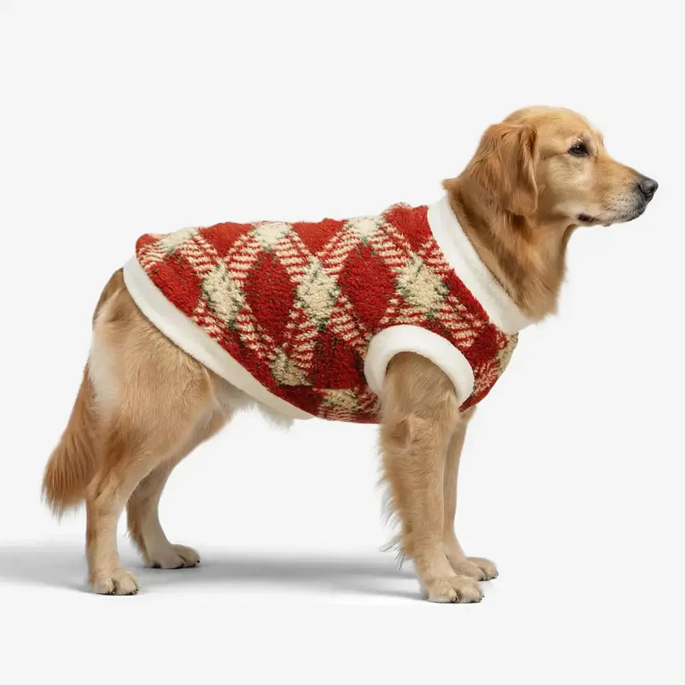 Kariert Bequem Warm Plüsch Hund Pullover Geeignet Für Alle Hunderassen