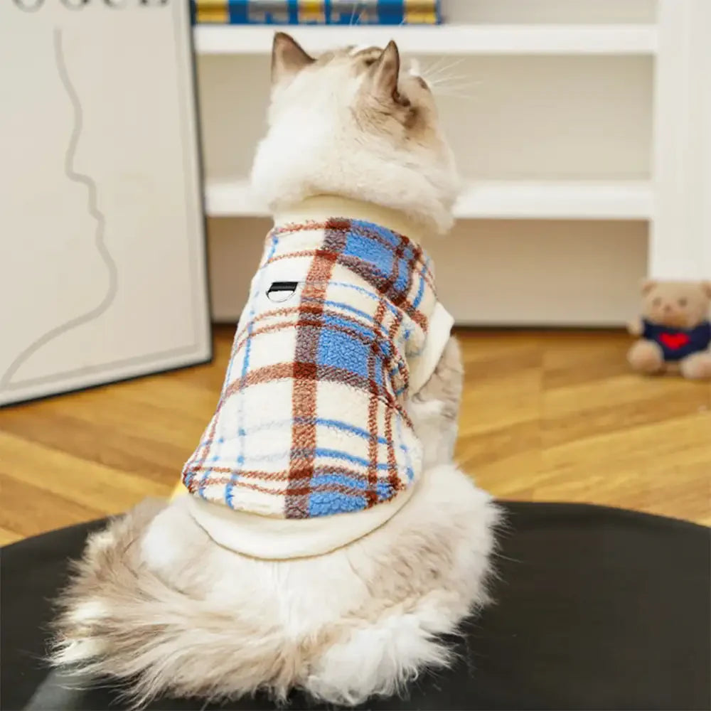 Kariert Bequem Warm Plüsch Hund Pullover Geeignet Für Alle Hunderassen