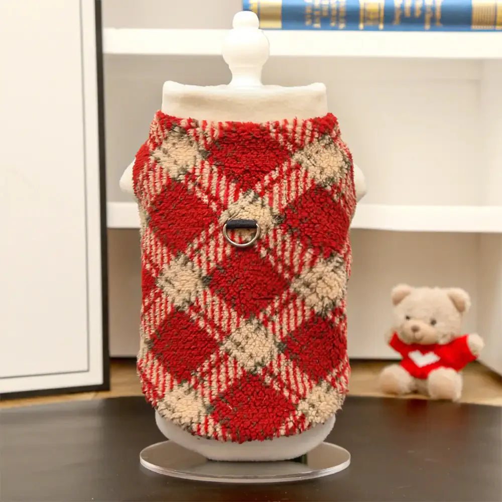 Kariert Bequem Warm Plüsch Hund Pullover Geeignet Für Alle Hunderassen