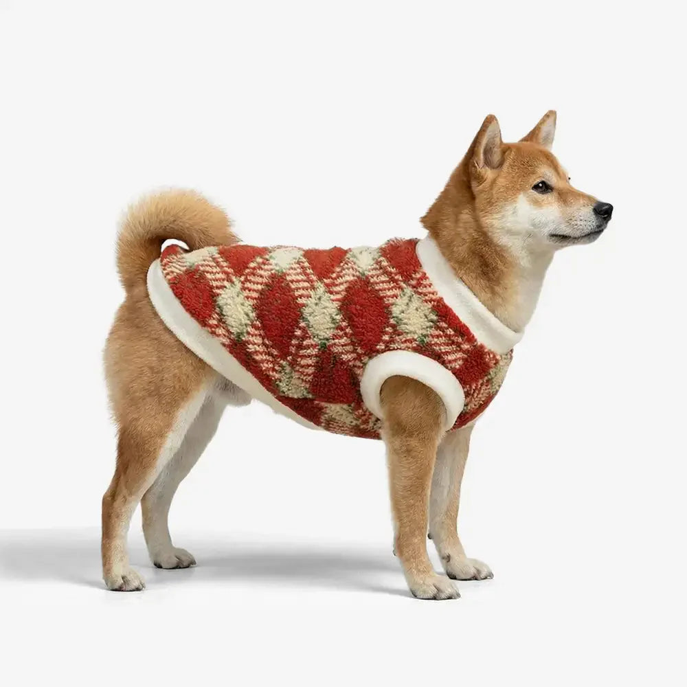 Kariert Bequem Warm Plüsch Hund Pullover Geeignet Für Alle Hunderassen