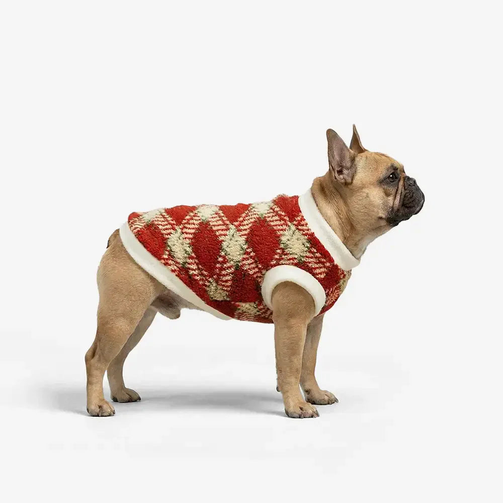 Kariert Bequem Warm Plüsch Hund Pullover Geeignet Für Alle Hunderassen