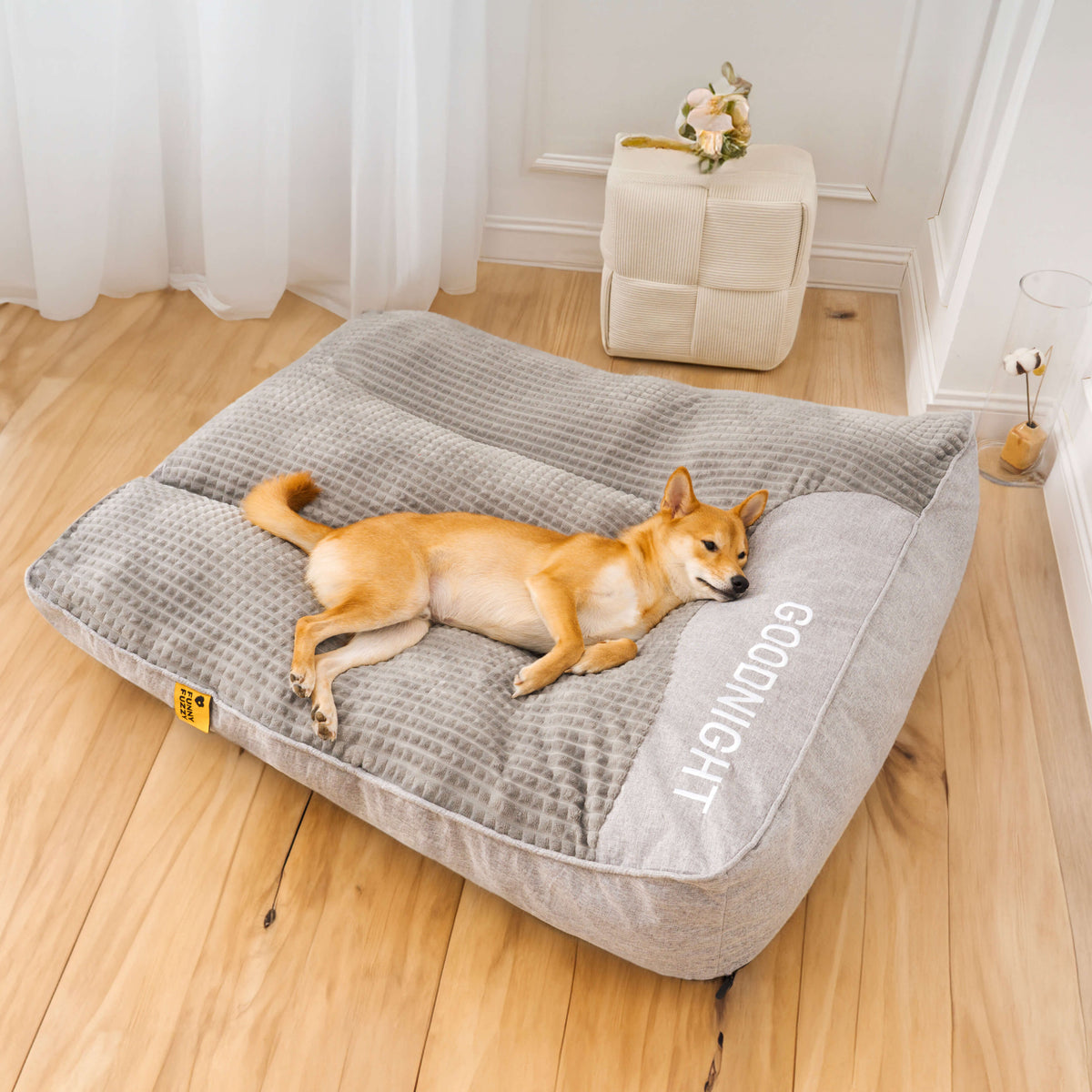 Großes Dickes Kratzfestes Orthopädisches Hundekissenbett mit Wirbelsäulenschutz